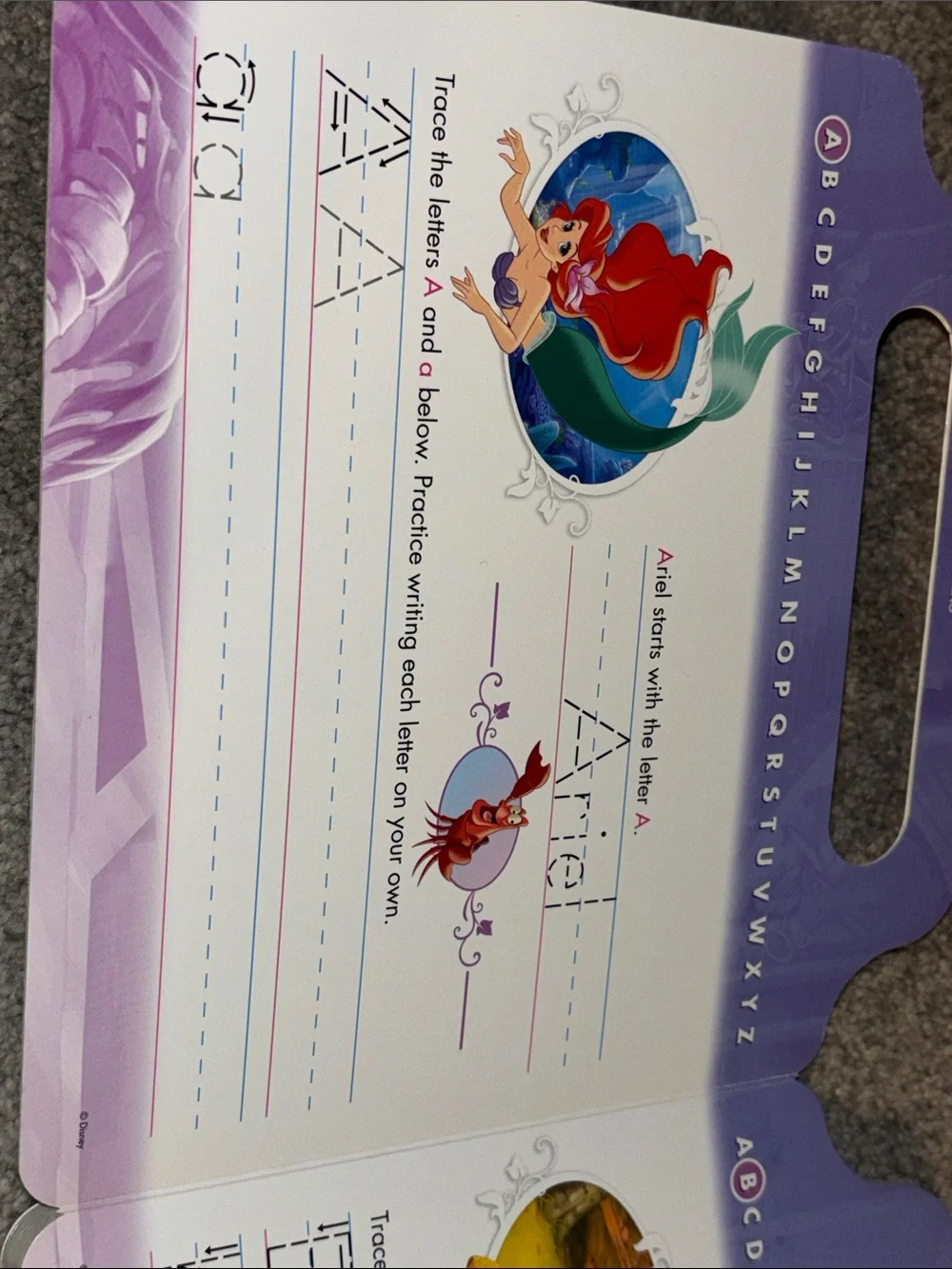 Disney Princess ABCs Write-On Activity Board Book - Purple/Blue